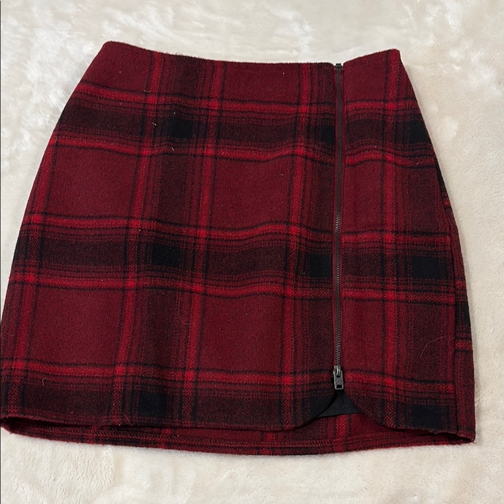Hollister Red Mini Pencil Skirt with Slit for Casual Work